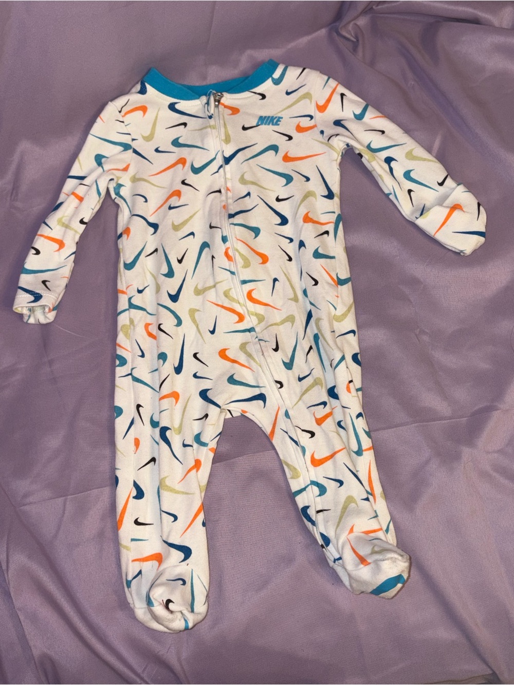 Nike Infant One-Piece Zip Footed Pajamas